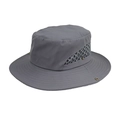 Quick-dry hiking sun hat with breathable mesh and wide brim in light gray color - One Size(58cm) / Dark Gray