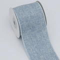 Light blue faux linen Christmas ribbon roll with neat stitched edges for DIY crafts - 6.3cm*5 Yards / Light Blue