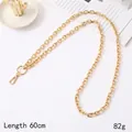 60cm shiny gold metal chain strap for handbags with lobster clasp and round ring buckle - Crossbody Chain / O-Shape Cross Aluminum Chain Gold (K2883)