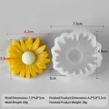 Zonnebloem siliconen mal voor DIY-handwerk inclusief afmetingen en resultaat - Madeliefje Dikke Stijl (J-5224)