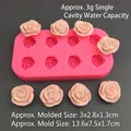 Dettaglio dello stampo in silicone rosa a 8 cavità con dimensioni del prodotto mostrate - 8 Cavità Rosa 2.8CM / Rosa
