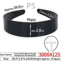 Black 2.8cm wide matte plastic headband for DIY crafts with measurement details - 2.8CM Non-toothed Black Plain