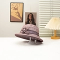 Elegante cappello da sole viola con fiori e tesa larga per le vacanze estive - Viola Chiaro