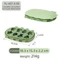 Green 8-cell silicone cartoon ice mold with crocodile lid and multiple cute shapes - Crocodile Lid Cartoon Popsicle Mold-Green-8 Grids