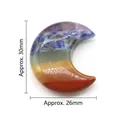 Polished moon-shaped 7 chakra natural stone crystal pendant, 30mm x 26mm size - 30mm Crescent Moon