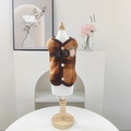 Braune Fleece-Haustierweste mit Knöpfen und D-Ring-Geschirr für kleine Hunde - XS / Gelb Braun Gitter Verdickte Haustier Weste