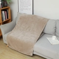 Soft khaki flannel fleece throw blanket for sofa decor and cozy office nap use - Plain Wild Coffee / 100*150cm