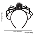 Dettaglio cerchietto ragno Halloween di peluche con dimensioni altezza 18cm e larghezza 23cm - Taglia unica / Ragno Nero Gambe Nere