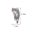 Cartoon grey and white cat alloy pendant charm with golden frame, size 2.5cm by 1.3cm - Gray Cat