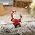 Hand-painted sitting Santa Claus resin ornament for Christmas desk decoration, 7cm tall - Medium Santa Claus Style C (Sitting with Book)