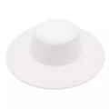 Elegante cappello in feltro di lana bianco a tesa larga e corona piatta per donna stile francese - Taglia unica / Bianco