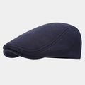 Casquette gavroche classique en coton tricoté bleu marine pour hommes et femmes, béret - Taille unique / Bleu marine
