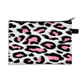 Pink, black and white leopard print makeup bag with durable fabric and zipper - Pink & Black Leopard-08