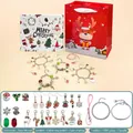 Weihnachts-Adventskalender Schmuckset mit 24-Tage-Countdown-Box und Goldanhänger - Weihnachten Silber Armband Blind Box Set (HK580) / Mit Geschenktüte / Silber