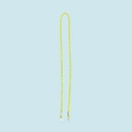 Detail of bright yellow braided phone strap with durable silver metal swivel snap hooks - Yellow