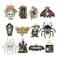 Set di ciondoli Halloween con teschi e fantasmi in smalto colorato per gioielli - Set 12pz Nuovi Ciondoli Smalto Halloween