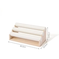 3-tier bamboo jewelry display stand with beige velvet rollers for bracelets and watches - 40cm/3-Tier / White Leather