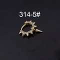 Punk style gold-plated spiked hoop earring with lavender zircons and large spike pendant - Long Spike Pendant Style (314-5#)