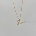 Elegante goldene Tulpen-Halskette mit feiner Gliederkette für Damen im Sommer - Gold