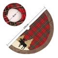 Klassische rote Weihnachtsbaumdecke mit Karomuster und Elch-Stickerei 105cm groß - 42 Zoll (105CM) / Rot-grün kariertes Rentier