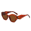 Gafas de sol cat-eye con estampado de leopardo, lentes marrones y patillas anchas - C4 Montura Carey Lentes Té