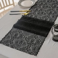 Halloween black lace table runner with geometric floral patterns for holiday dining decor - 30*200 / Ghost Hand