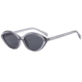 Gafas de sol retro de ojo de gato para mujer con montura gris y protección UV400 - Montura gris translúcida Lente gris