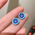 2505189 Blue Flower Earrings