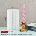 DIY spiraalvormige kaars siliconen mal met roze kaars en gedetailleerde afmetingen - Kaarsstrip H