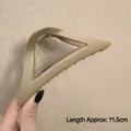 Matte beige geometric triangle hair claw clip in 11.5cm large size for thick hair - Matte Triangle Khaki-11.5cm