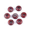 Set of seven polished natural red jasper large hole rondelle beads for DIY jewelry making - Rainbow Stone / 5x10mm