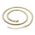 Élégant collier chaîne serpent plate plaqué or 18 carats avec fermoir ajustable - 4mm Large - 500mm Long (KN197025-Z)