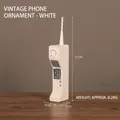 Vintage off-white resin mobile phone sculpture, 31cm height retro american home decor - Retro Brick Cellphone Style White