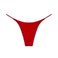 Sexy double-strap red low-rise thong in pure cotton for women with high-cut design - L / Red