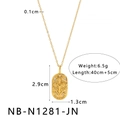Detailed dimensions of 18K gold plated Taurus zodiac necklace with zircon pendant - Taurus