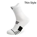 White crew athletic socks with black grip zones and reinforced arch in thin style - Thin Crew / White