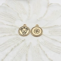 Golden zodiac sheep and flower alloy charms for DIY handmade jewelry accessories - Cherry Blossom Sheep