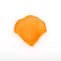 Single orange artificial rose petal with realistic texture on a clean white background - Orange
