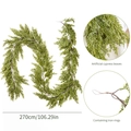 270cm green artificial cypress garland vine with hanging loop for holiday decor - 2.7m/205 Heads Cypress Garland