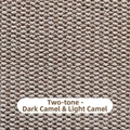 Faux linen loop pile area rug in dual-tone camel brown and beige woven texture - 40*60cm / Dark Camel & Light Camel