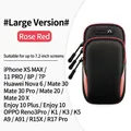 Fascia braccio sportiva nera con zip rosa per cellulari fino a 7,2 pollici - Fascia da Braccio a Pois Extra Large Rosso