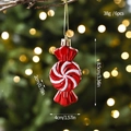Set di 6 decorazioni natalizie a forma di caramella rossa e bianca con cordino - Set da 6 / Caramella