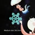 Translucent mint green resin snowflake with glitter for DIY accessories, medium 2x2.2cm - Medium / Green
