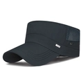 Berretto militare grigio scuro ad asciugatura rapida con rete traspirante e logo in metallo - Regolabile / Blu navy