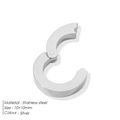 Silver stainless steel 10x10mm hinged C-shape closure for baroque pearl necklaces - Polished C-Shape Clasp (YP47634) / Silver