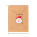 Detail of Santa Claus resin pendant on silver chain with Make a Wish display card - Santa Claus - Style 1