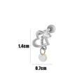 Silver stainless steel cartilage stud with hollow heart and crystal pendant - Heart Round Zircon Pendant (6#) / Silver