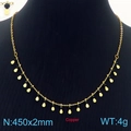 Gouden koperen halsketting met zwarte kralen en druppelvormige hanger voor dames - Zwarte Kralen Stijl (KN236364-Z)