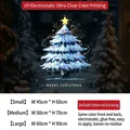 Blue Christmas tree static window sticker with Merry Christmas greeting and star topper - Small [45*60CM] / Blue Christmas Tree