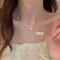 S925 silver double-layered necklace with pearl pendant for a minimalist layered look - Pearl Pendant Layered (XL1629)
